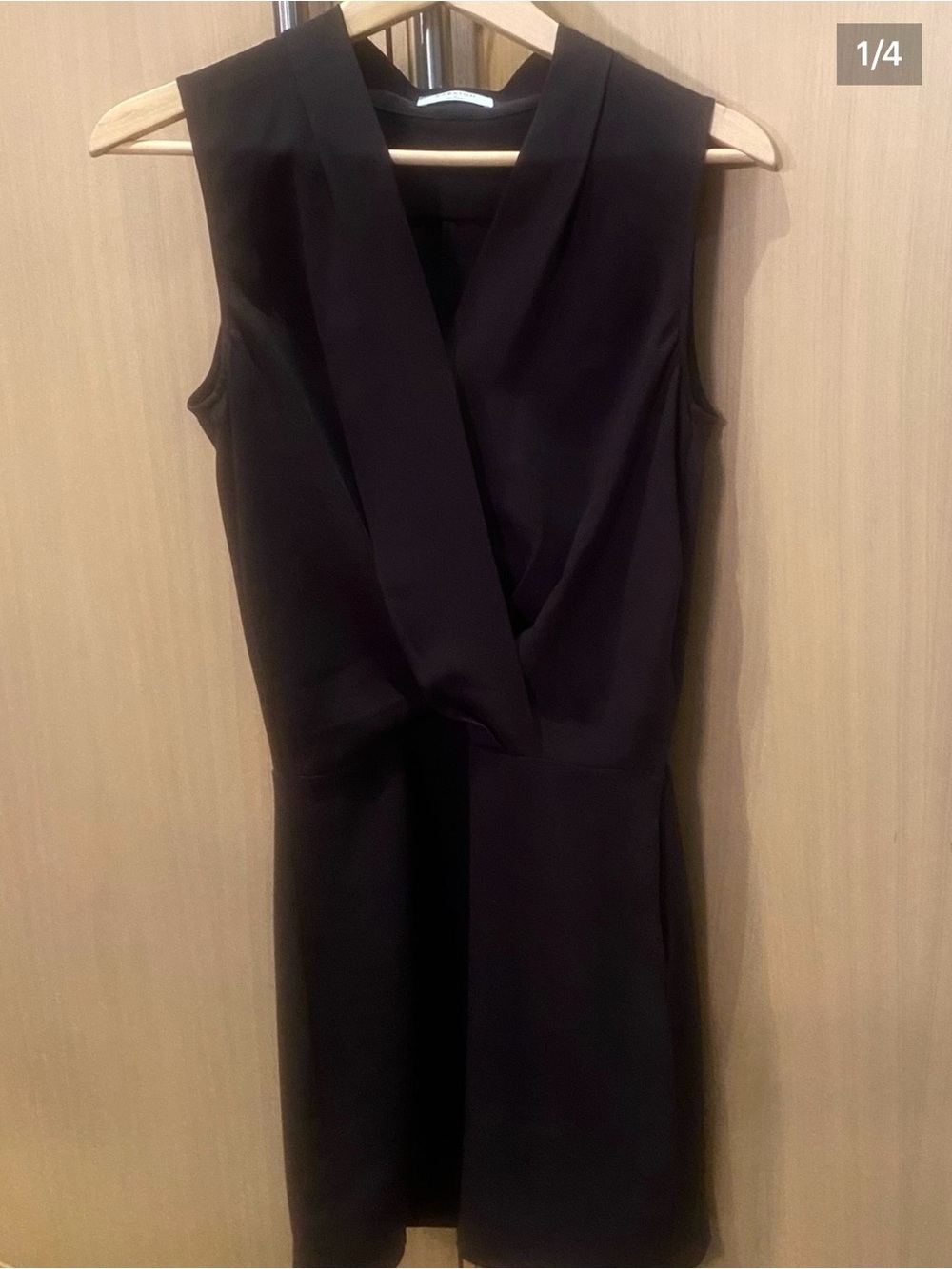 Babaton Black Sleeveless V-Neck Mini Dress